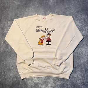 Vintage Jerzees Little Mary Sunshine Musical Crewneck Sweatshirt White XL